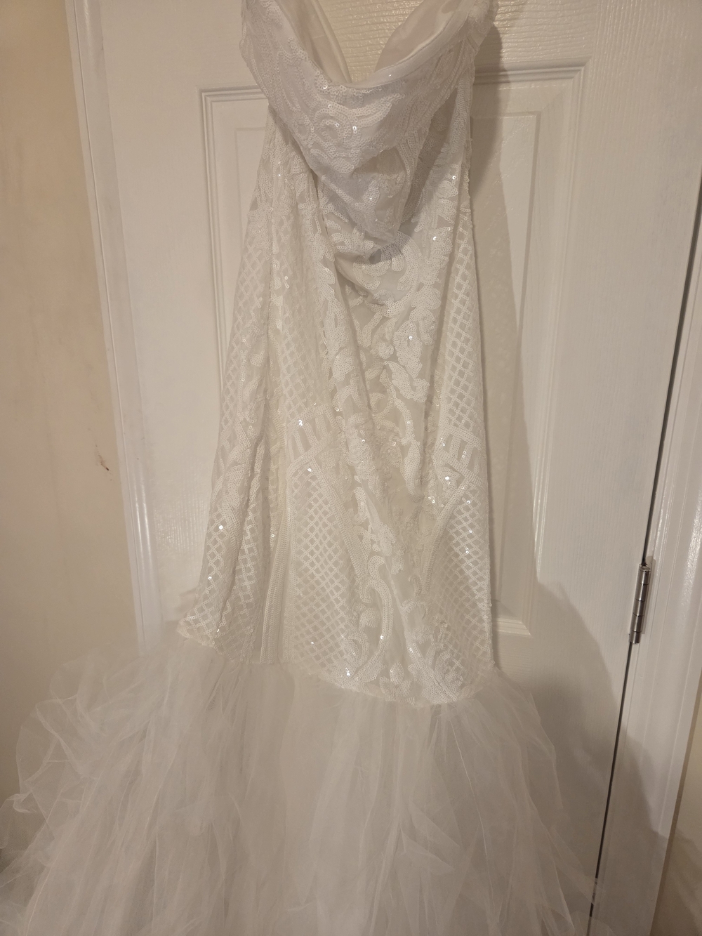 Fashion Nova White Sequin Lace Mermaid Wedding Dress
